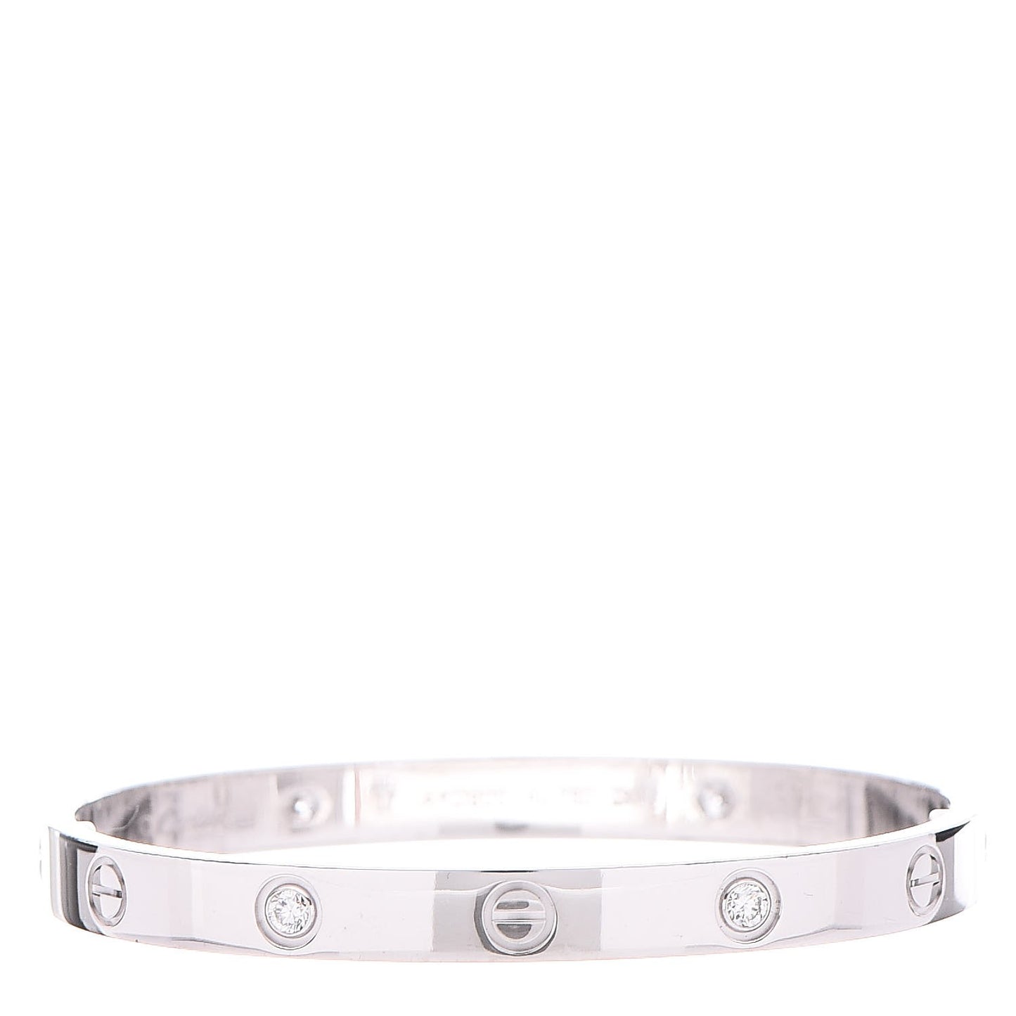 18K White Gold 4 Diamond LOVE Bracelet 17