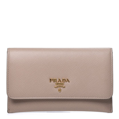 Prada Saffiano Metal Flap Card Holder Cammeo 1 of 16