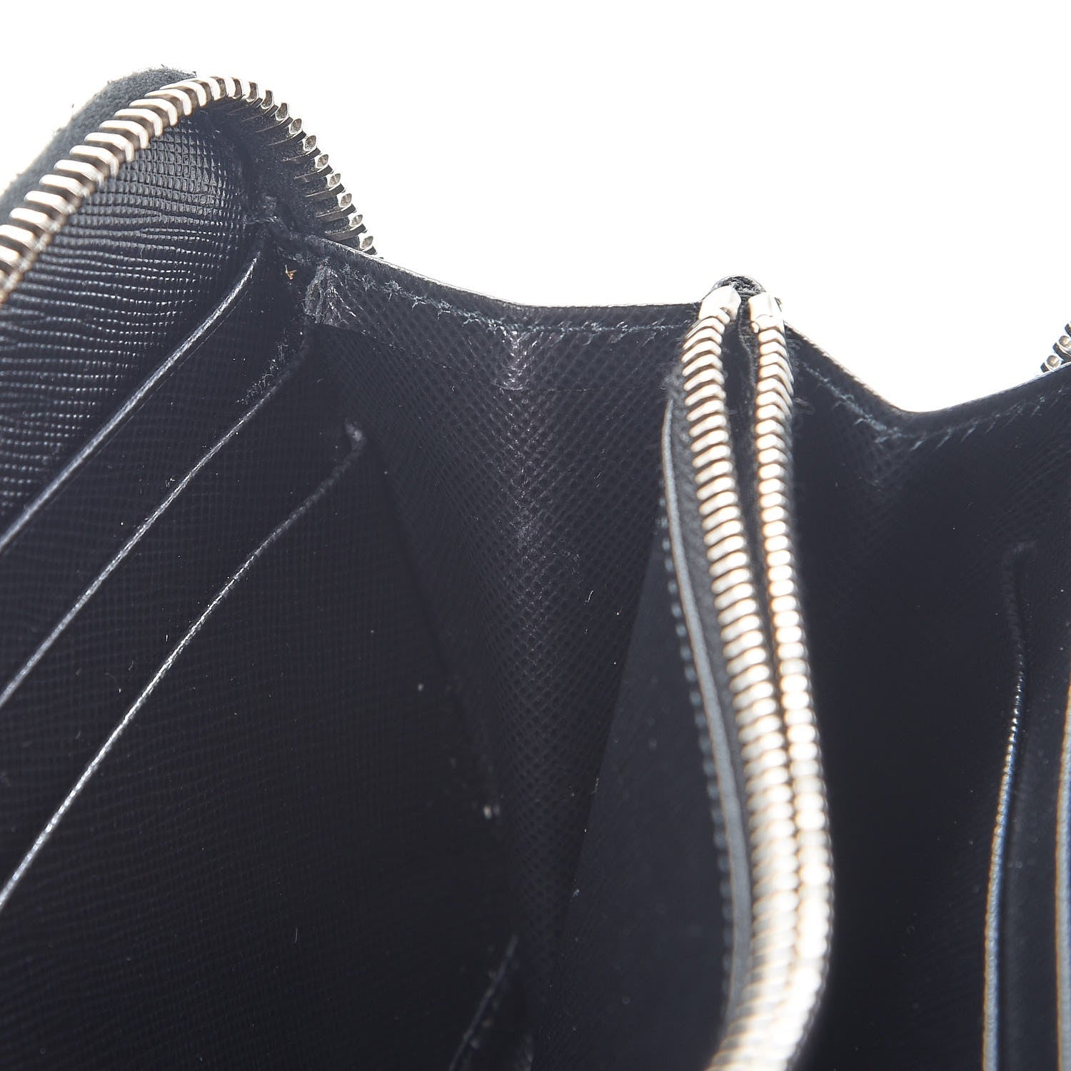Prada Saffiano Zip Around Wallet Nero Black 9 of 12