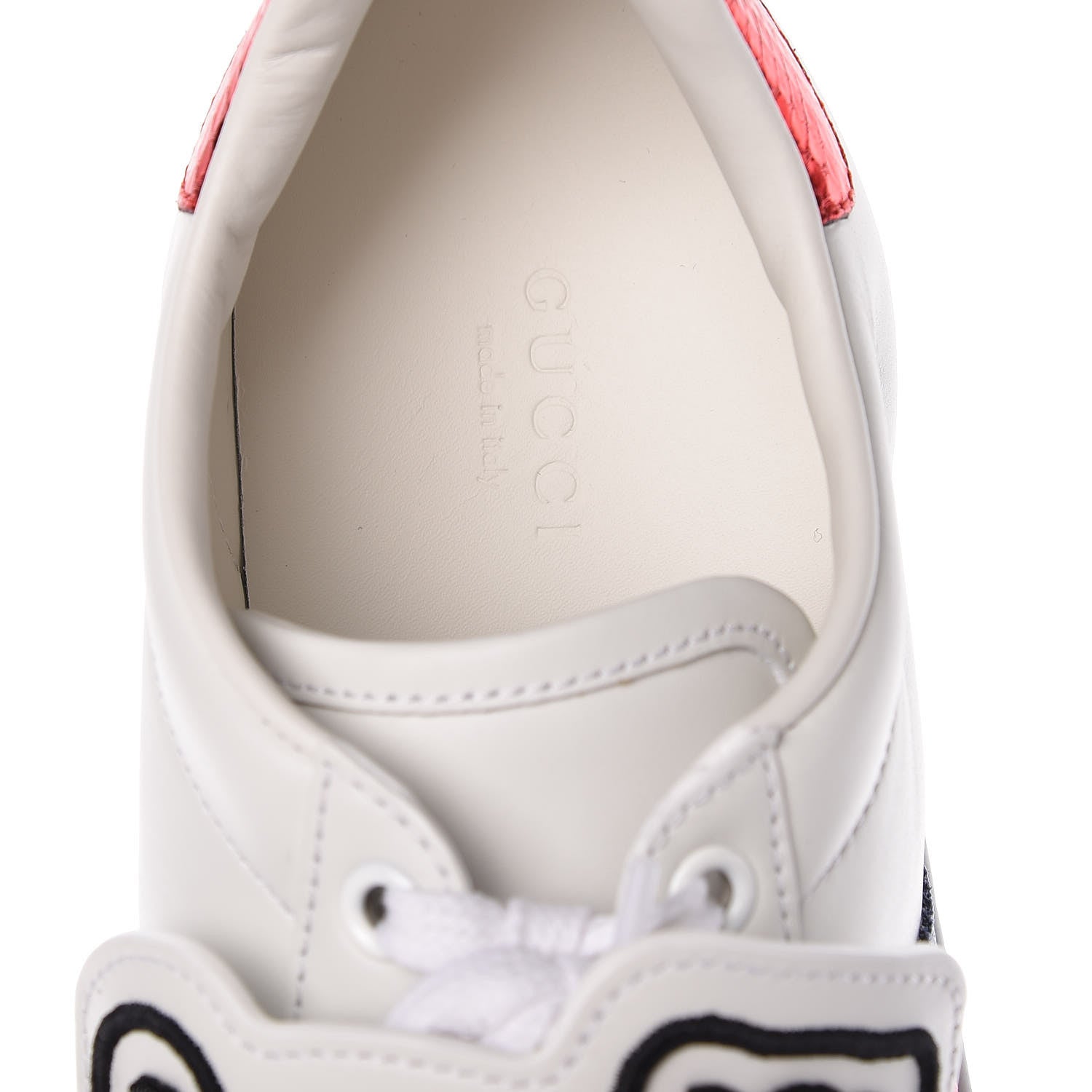 Gucci Calfskin Ayers Crystal Panther Embroidered Womens Ace Sneakers 37.5 White 8 of 10