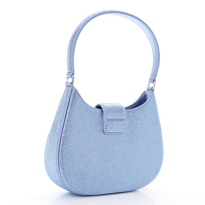 Alexander Wang Calfskin Satin Crystal Embellished Small Legacy Glitter Hobo Oxford 3 of 8