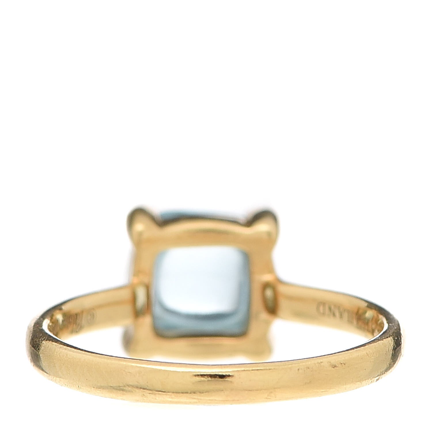 Tiffany 18K Yellow Gold Blue Topaz 7mm Paloma Picasso Sugar Stacks Ring 47 4.25 3 of 5