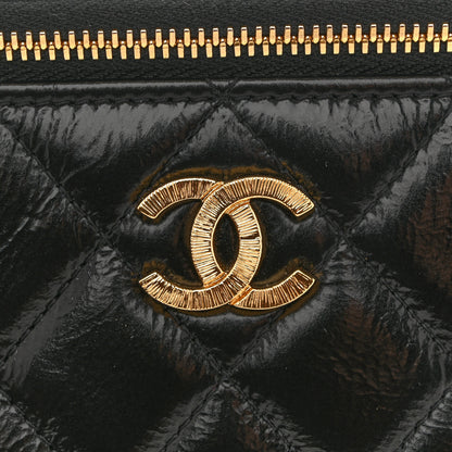 Chanel Shiny Lambskin Quilted Small Vanity Case With Chain Black 11 of 11