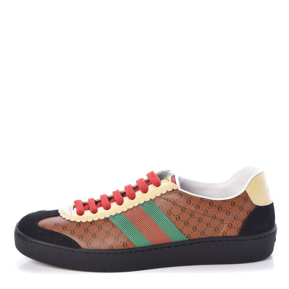 Gucci X DAPPER DAN Calfskin Suede GG Micro Monogram Womens G74 Sneakers 36.5 Black Cuir Burro 1 of 10