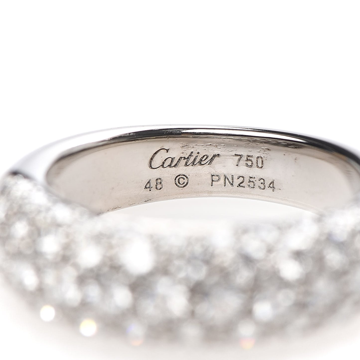 18K White Gold Diamond 6mm Etincelle De Band Ring 48 4.5