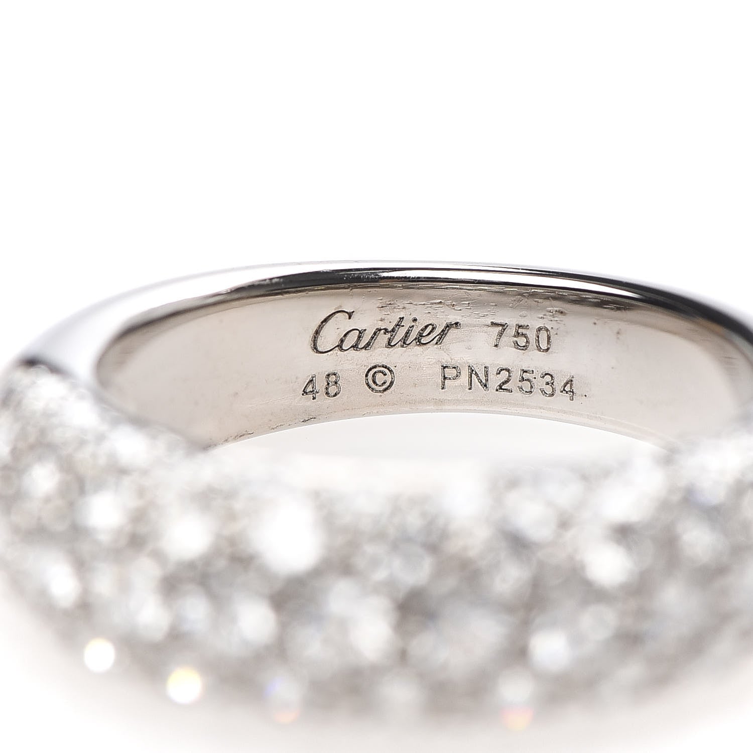 Cartier 18K White Gold Diamond 6mm Etincelle De Band Ring 48 4.5 5 of 5
