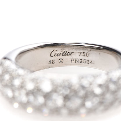 Cartier 18K White Gold Diamond 6mm Etincelle De Band Ring 48 4.5 5 of 5