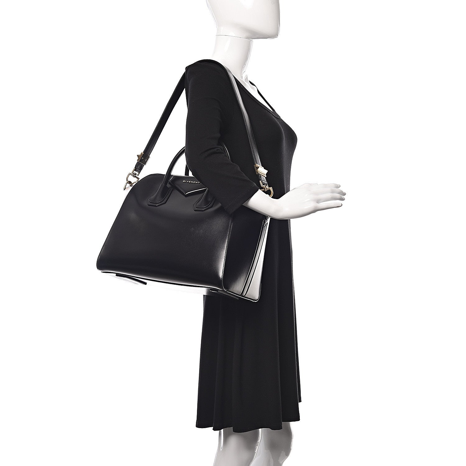 Givenchy Shiny Lord Calfskin Medium Antigona Black 2 of 12