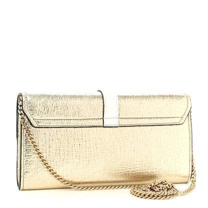 Chloe Metallic Textured Calfskin Aby Wallet on Chain Gold 3 of 11