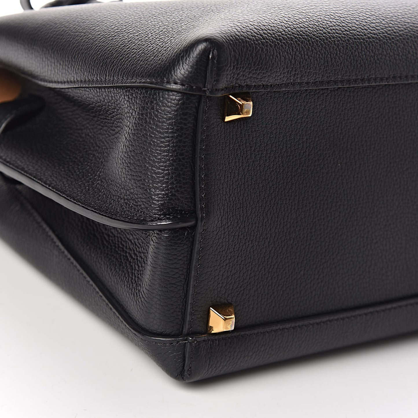 Grained Calfskin Medium Milla Tote Black