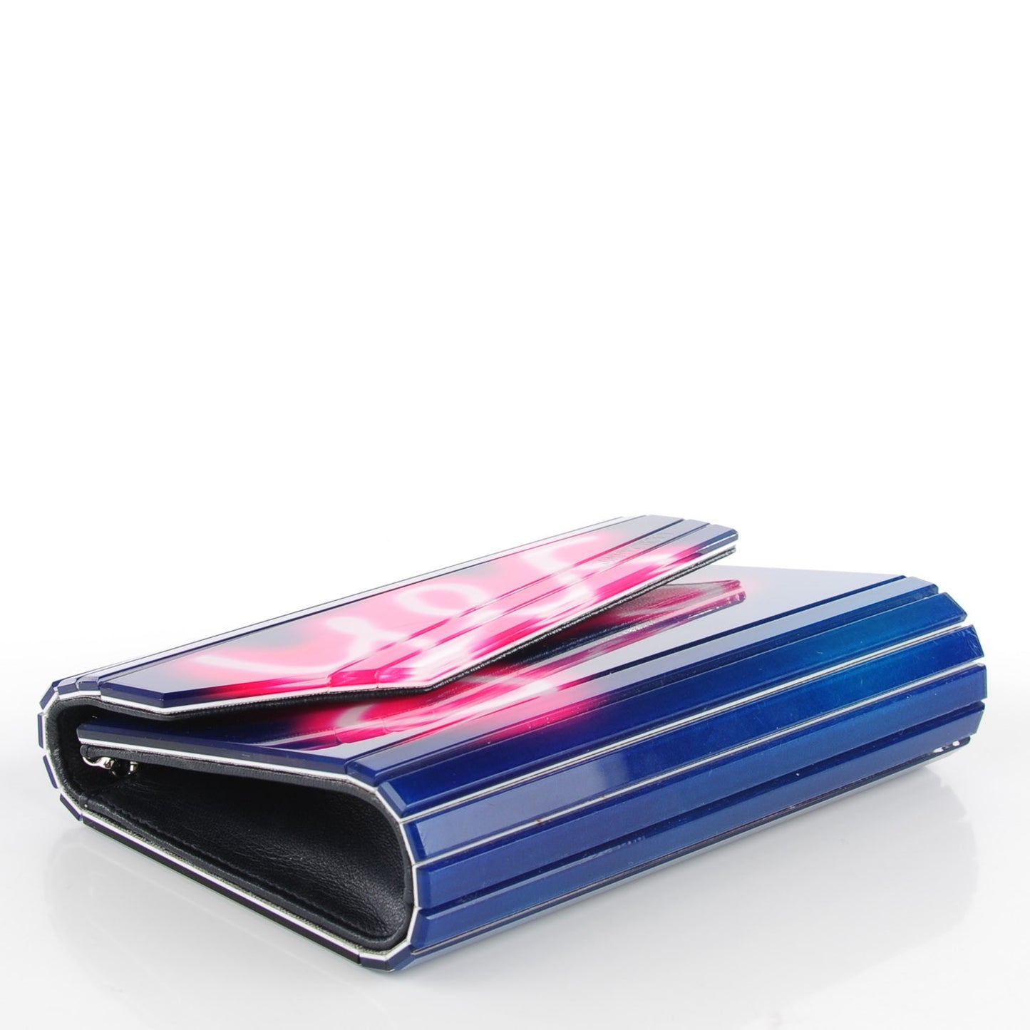 Acrylic Neon Light Candy Yes/No Clutch Navy Raspberry