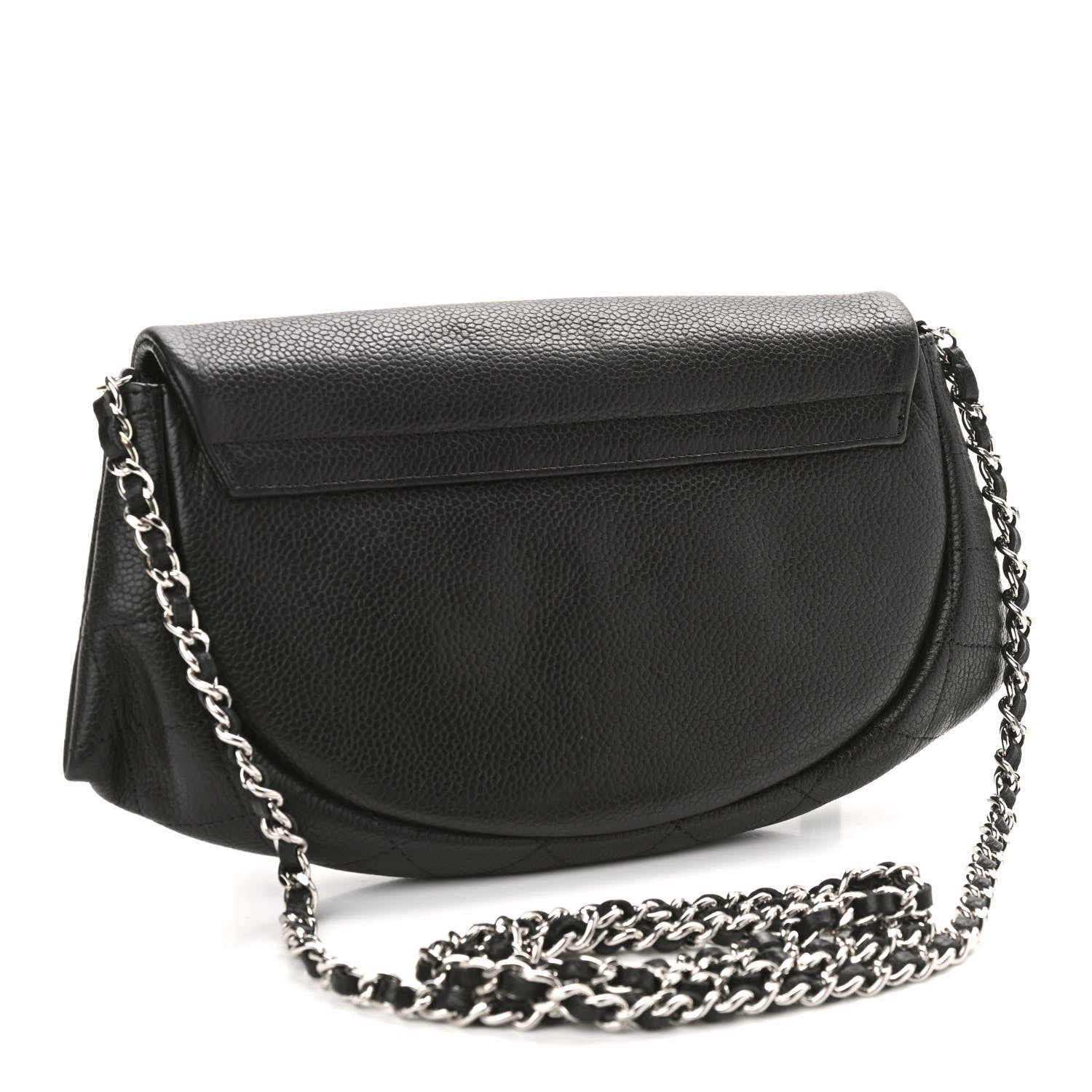 Chanel Caviar Half Moon Wallet On Chain WOC Black 3 of 10