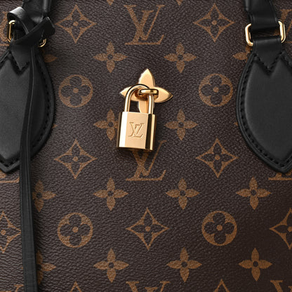 Louis Vuitton Monogram Flower Zipped Tote MM Black 8 of 10