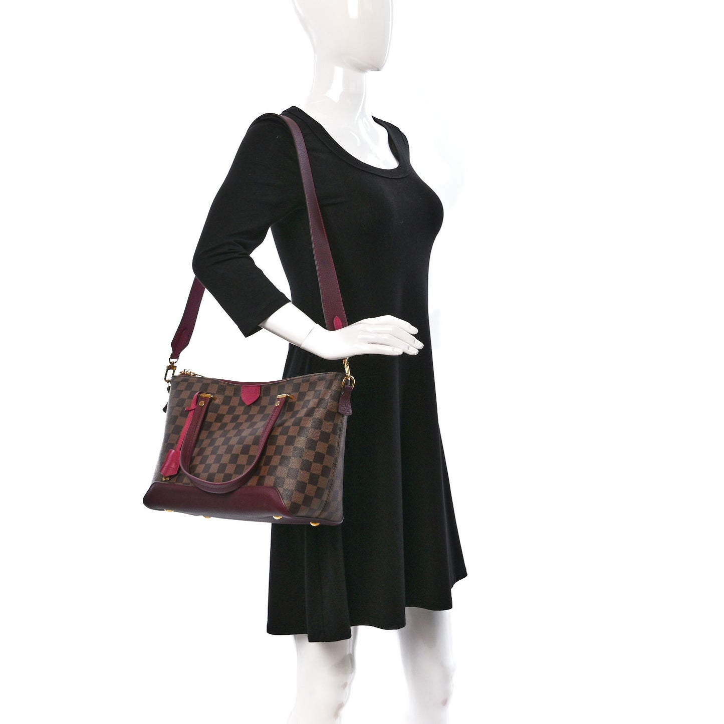 Damier Ebene Cuir Taurillon Hyde Park Fuchsia