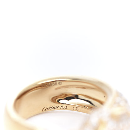 Cartier 18K Yellow Gold Diamond Emerald Panthere De Band Ring 50 5.25 7 of 8