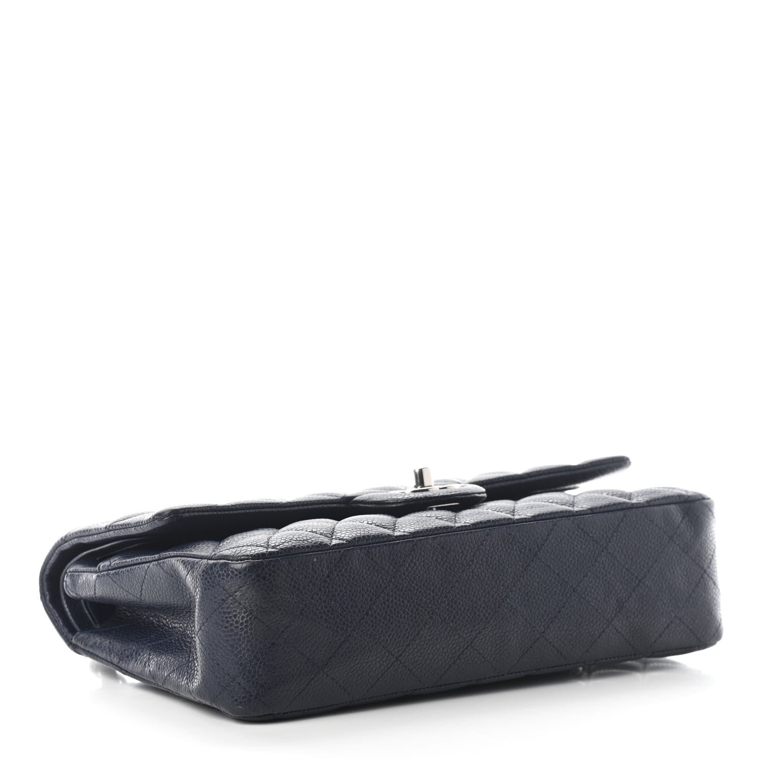 Chanel Caviar Quilted Medium Double Flap Dark Blue 4 of 9