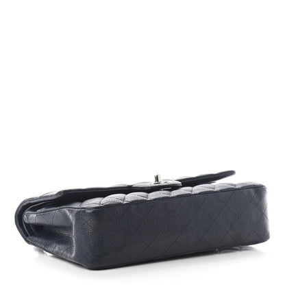 Chanel Caviar Quilted Medium Double Flap Dark Blue 4 of 9
