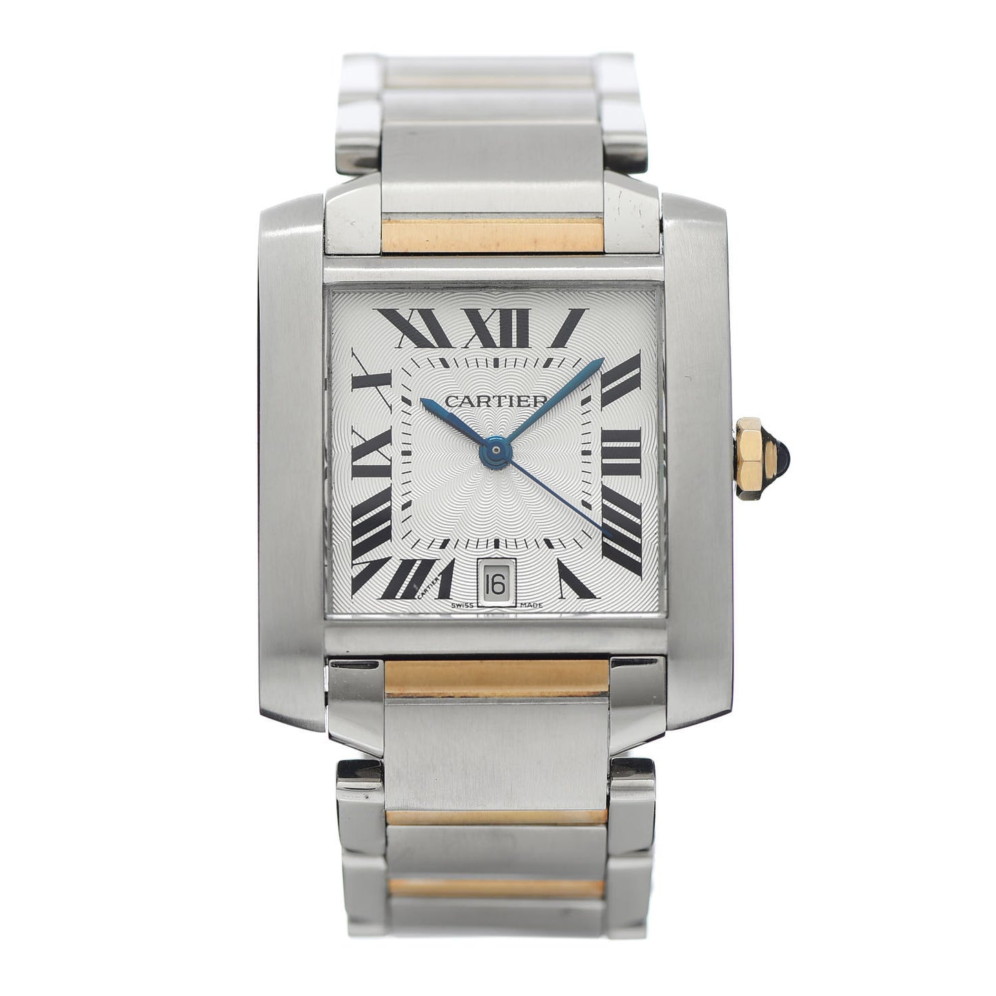 Stainless Steel 18K Yellow Gold 28mm Tank Francaise Automatic Watch