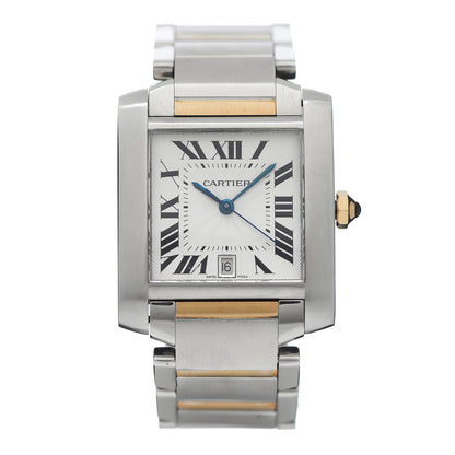 Cartier Stainless Steel 18K Yellow Gold 28mm Tank Francaise Automatic Watch 1 of 8