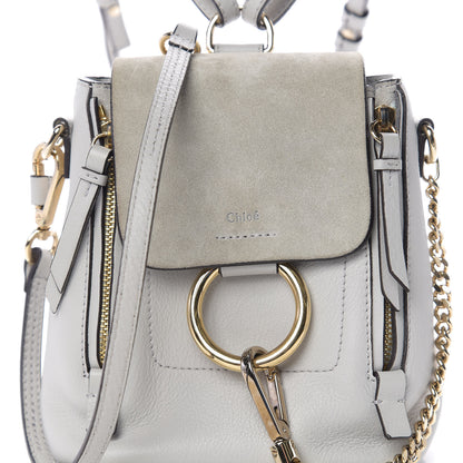 Chloe Suede Calfskin Mini Faye Backpack Airy Grey 9 of 9