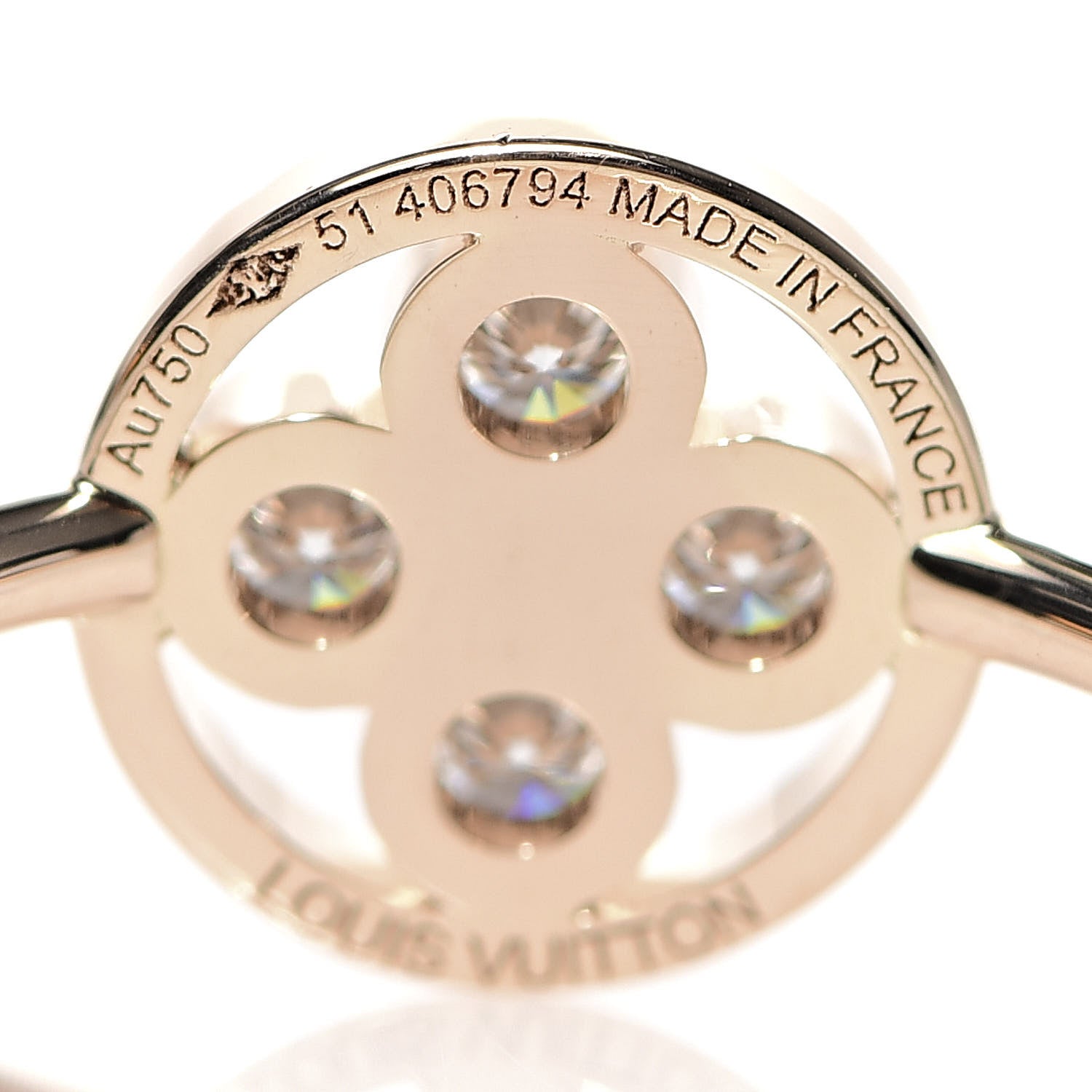 Louis Vuitton 18K Pink Gold Diamond Blossom BB Ring 49 4.75 4 of 4