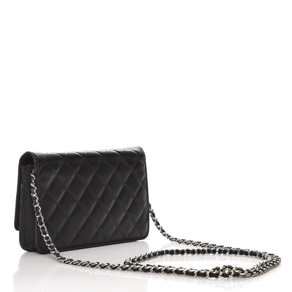 Chanel Calfskin Quilted Cambon Wallet On Chain WOC Black 3 of 8