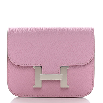 Hermes Epsom Constance Slim Wallet Mauve Sylvestre 1 of 8