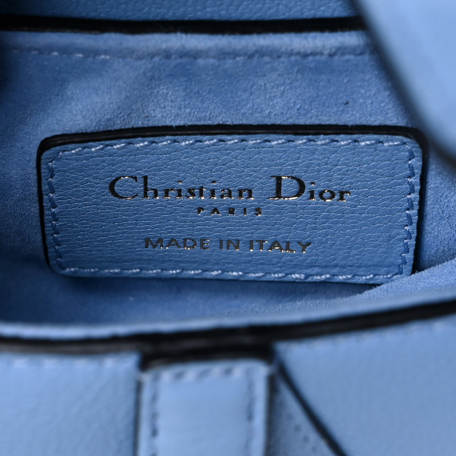 Christian Dior Goatskin Micro Saddle Bag Cornflower Blue 8 of 10