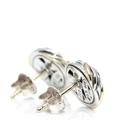 David Yurman Sterling Silver 18K Yellow Gold Infinity Love Knot Earrings 3 of 4