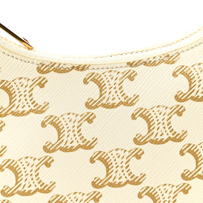 Celine Canvas Calfskin Mini Ava Triomphe Shoulder Bag White 8 of 10