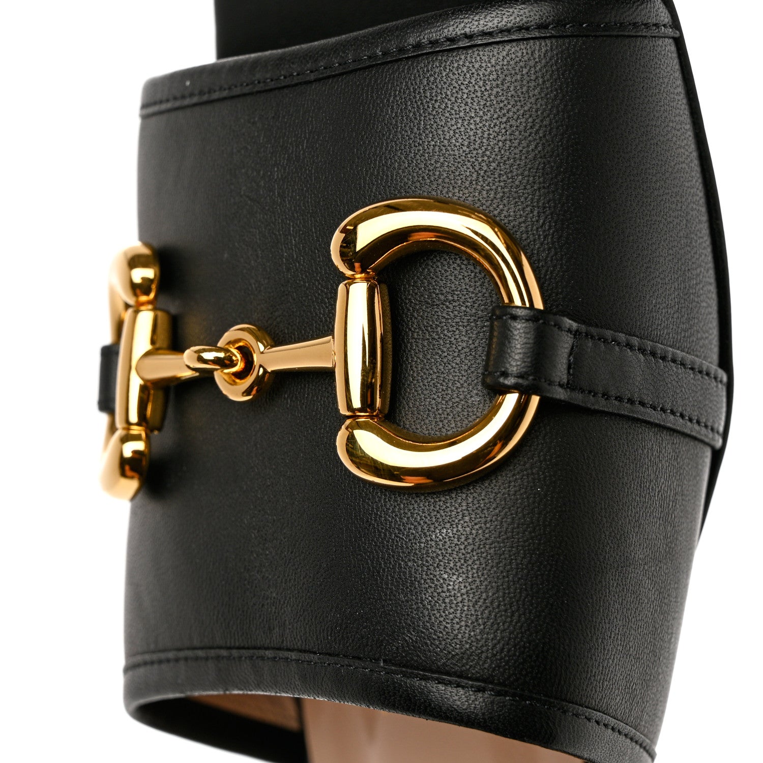 Gucci Nappa Horsebit Flat Slide Sandals 38.5 Black 9 of 9