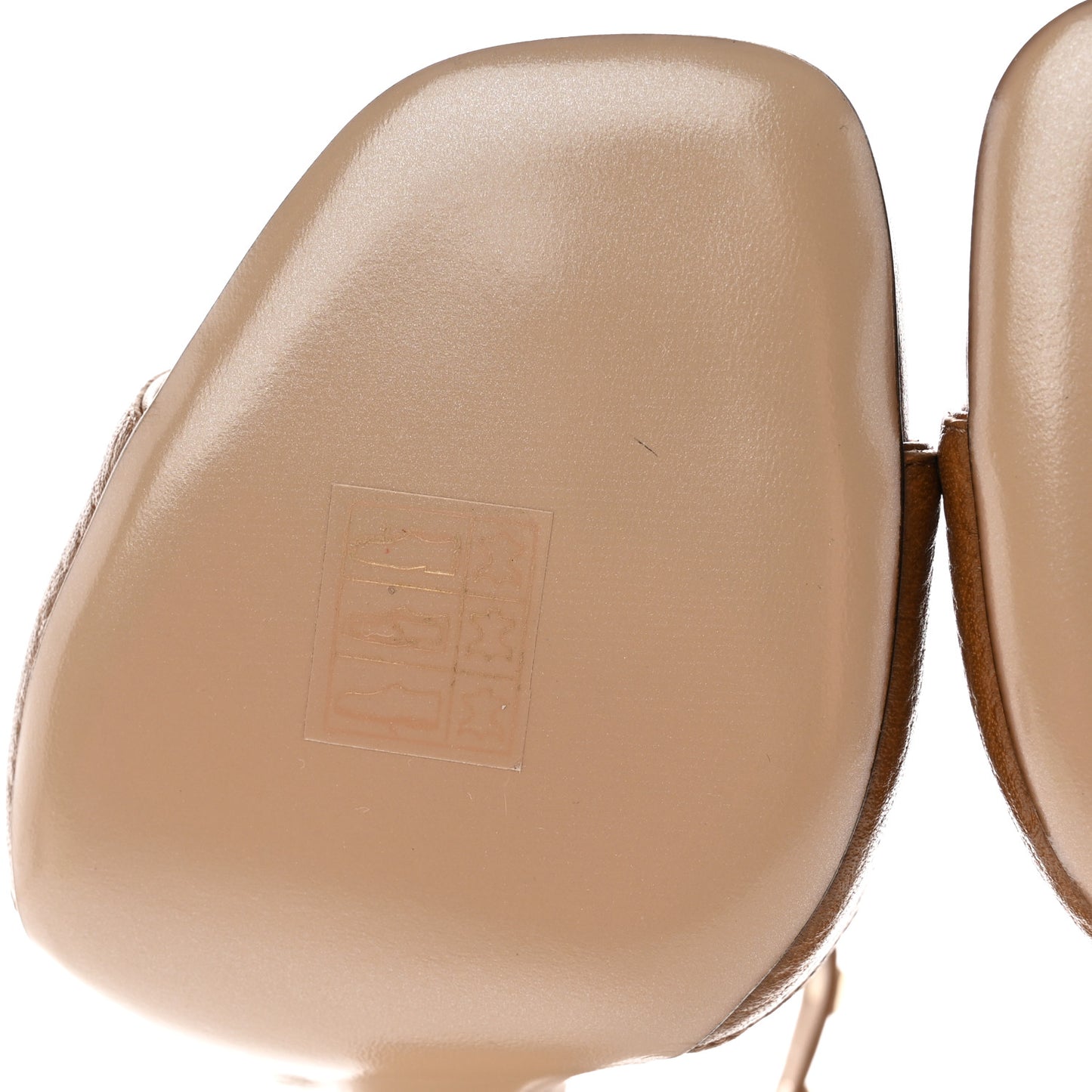 Grained Calfskin Rockstud T-Strap 5/105mm Sandals 36 Tobacco