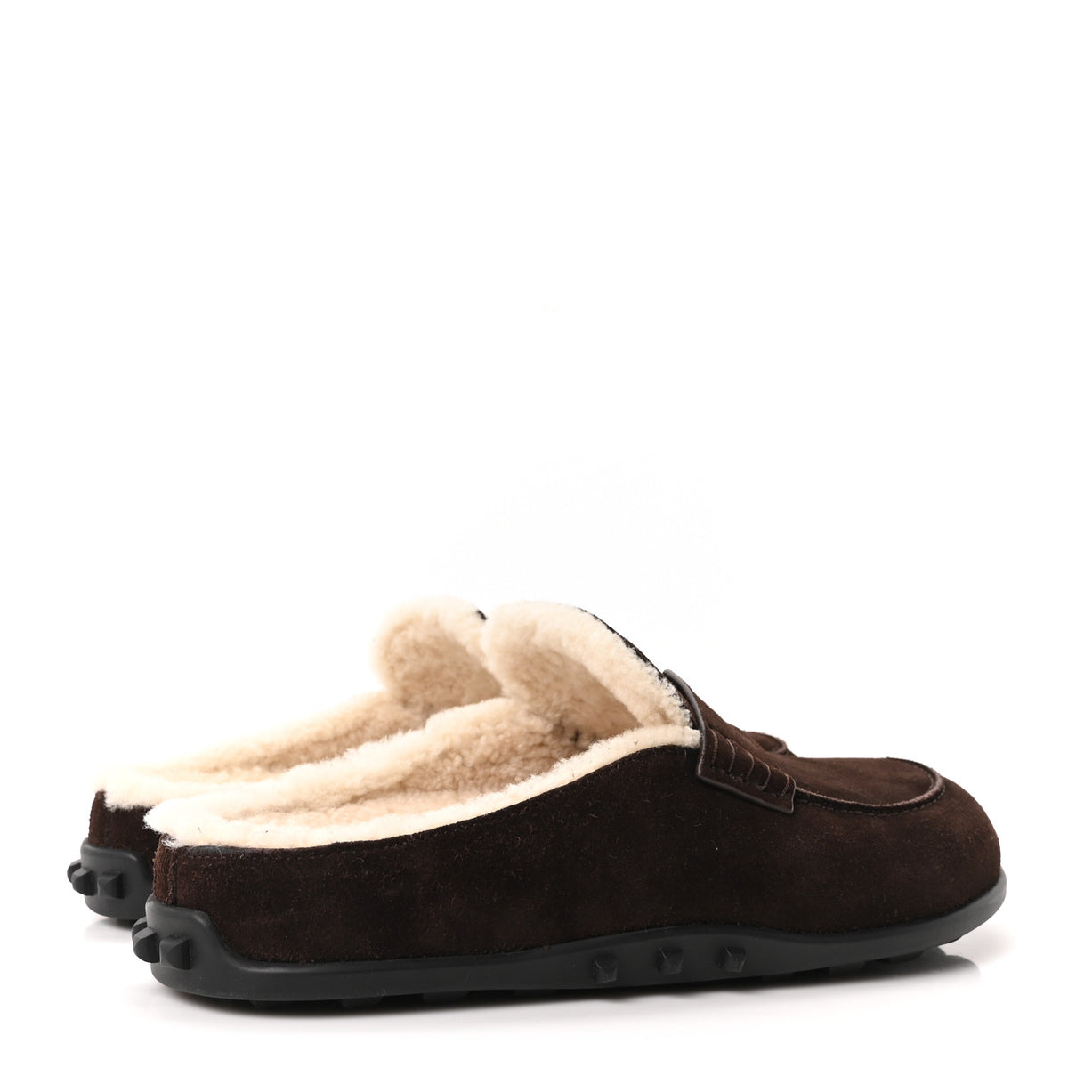 Hermes Suede Goatskin Shearling Go Mules 41 Ebene Ecru 5 of 8