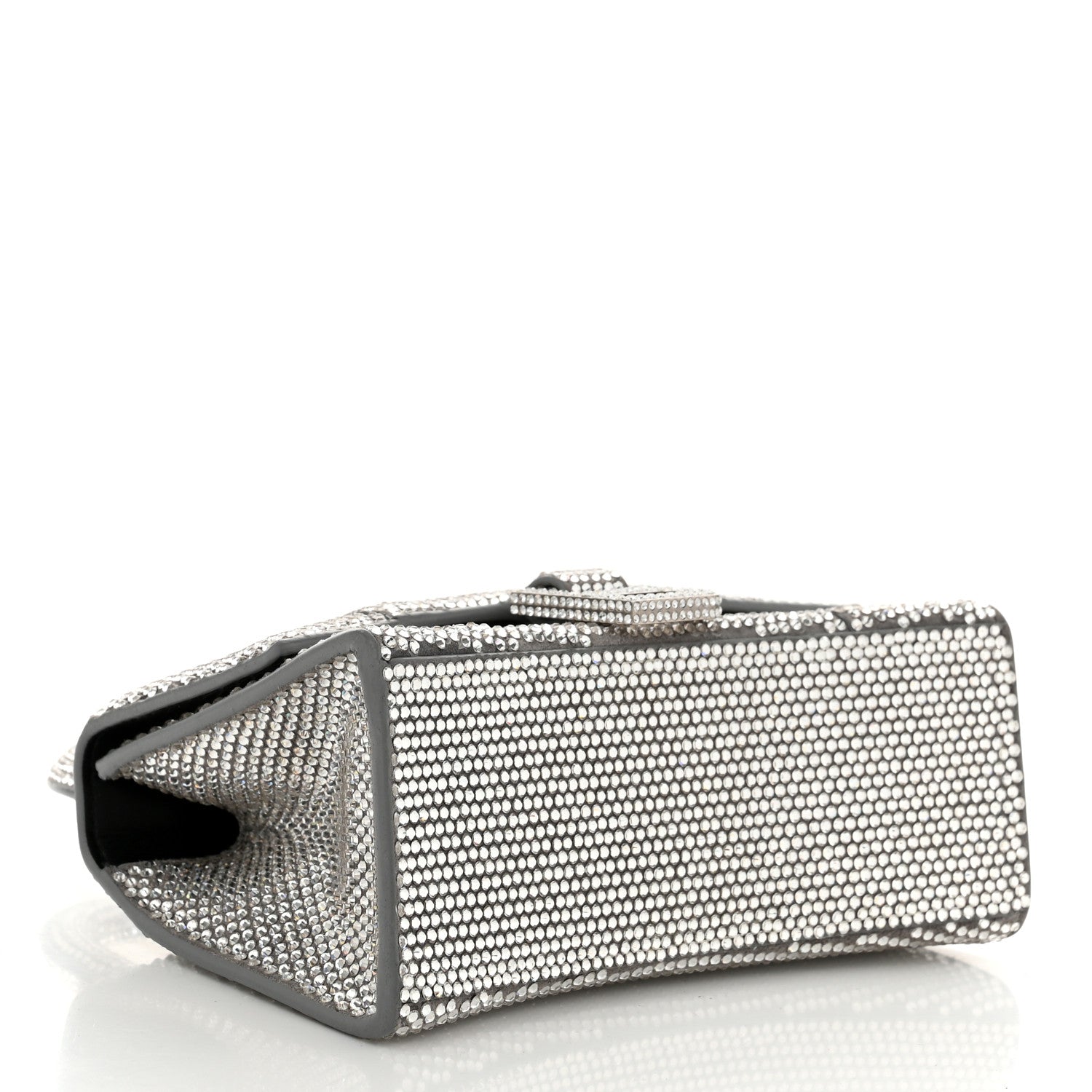 Balenciaga Strass Suede Hourglass Top Handle Bag XS Smoke Grey Crystal 4 of 11