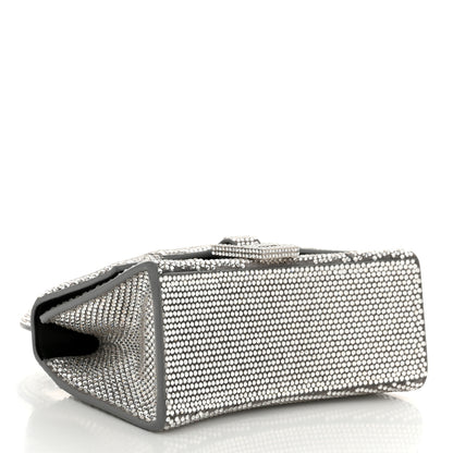 Balenciaga Strass Suede Hourglass Top Handle Bag XS Smoke Grey Crystal 4 of 11