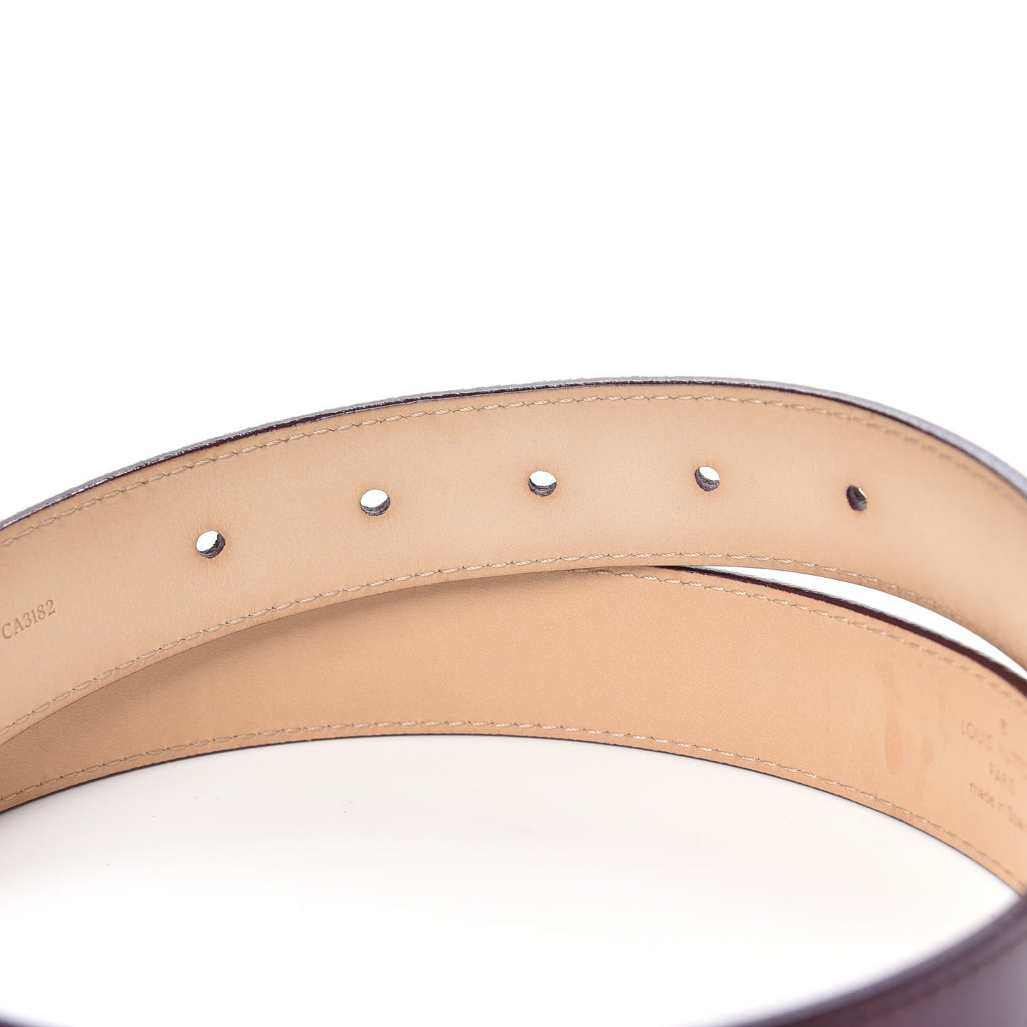 Vernis LV Frame Belt 85 34 Rouge Fauviste