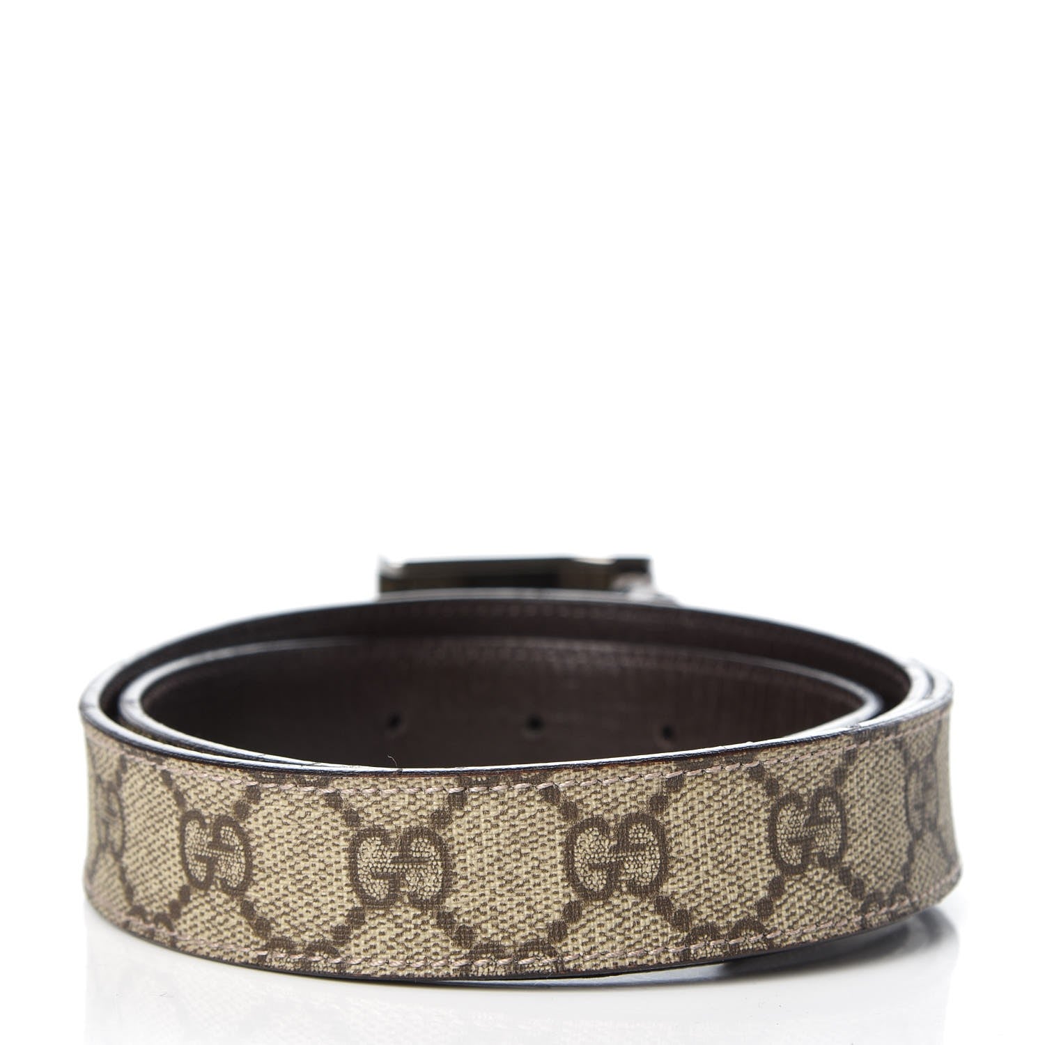 Gucci GG Supreme Monogram Plaque Belt 90 36 Dark Brown 3 of 6