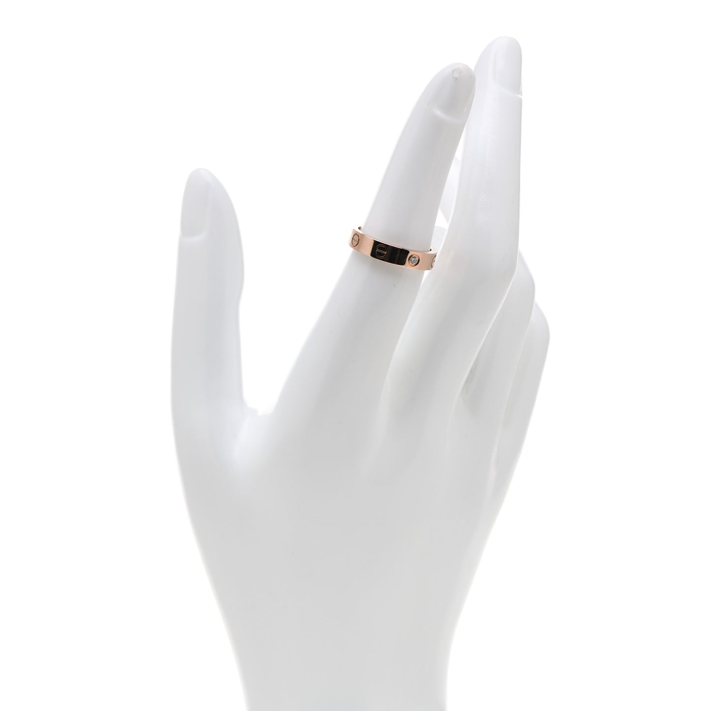 18K Pink Gold Diamond 4mm LOVE Wedding Band Ring 52 6