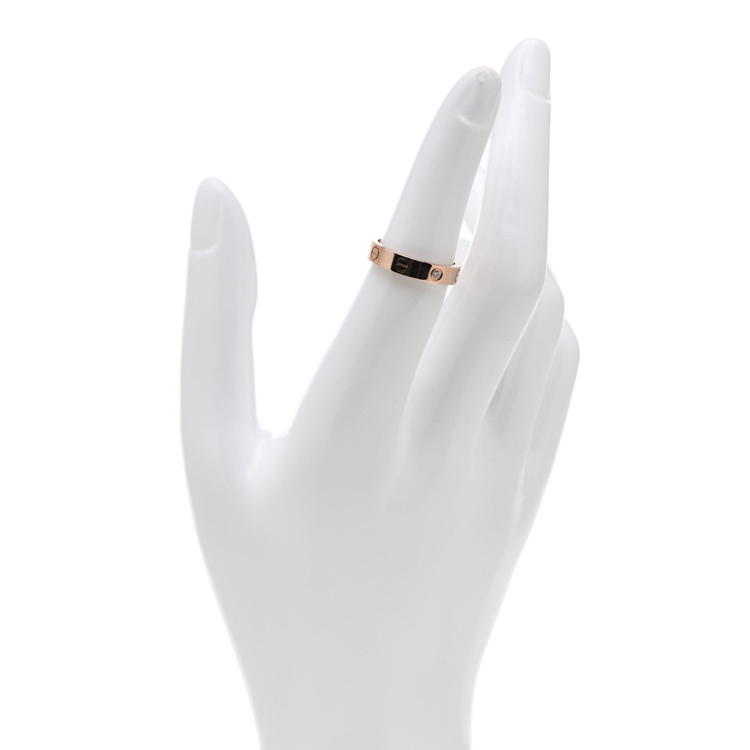 Cartier 18K Pink Gold Diamond 4mm LOVE Wedding Band Ring 52 6 2 of 7