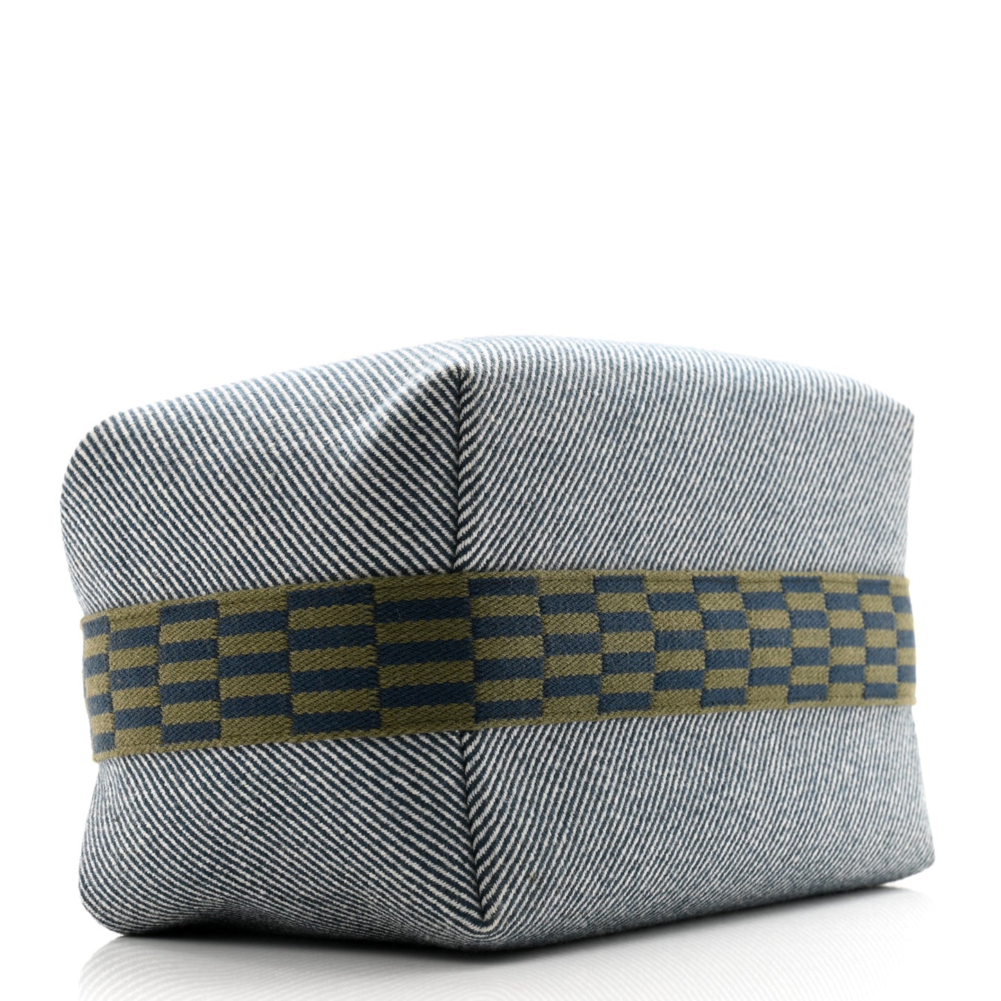Wool Large Bride-A-Brac H Natte Pouch Bleu Abysse