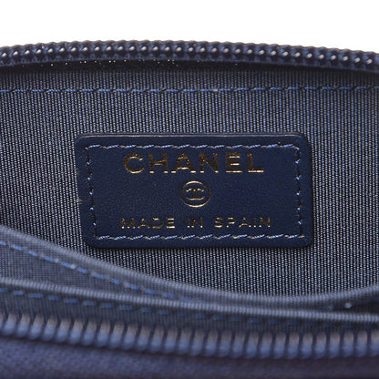 Chanel Caviar Quilted Boy Zip Around Coin Purse Wallet Dark Blue 6 of 8