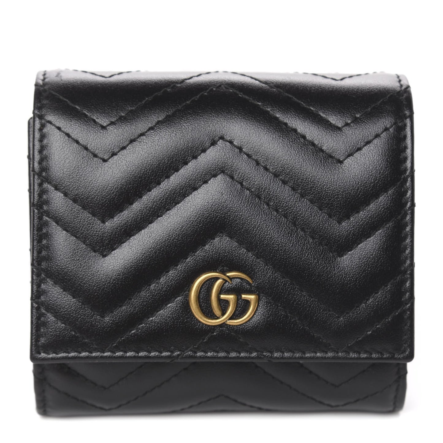 Calfskin Matelasse GG Marmont Medium Wallet Black