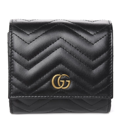 Gucci Calfskin Matelasse GG Marmont Medium Wallet Black 1 of 6