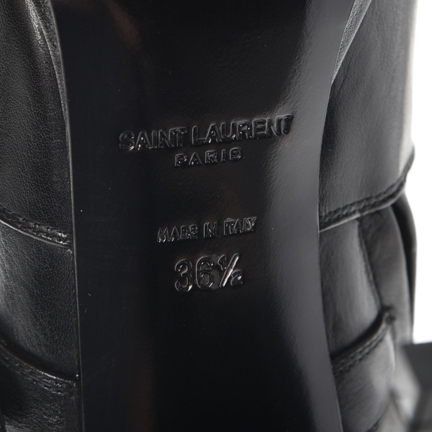 Calfskin Paris Plat 105 Ankle Boots 36.5 Black