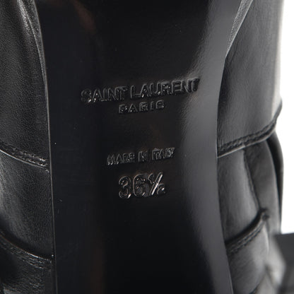 Saint Laurent Calfskin Paris Plat 105 Ankle Boots 36.5 Black 6 of 9