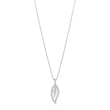Anita Ko 18K White Gold Diamond Large Leaf Pendant Necklace 1 of 4