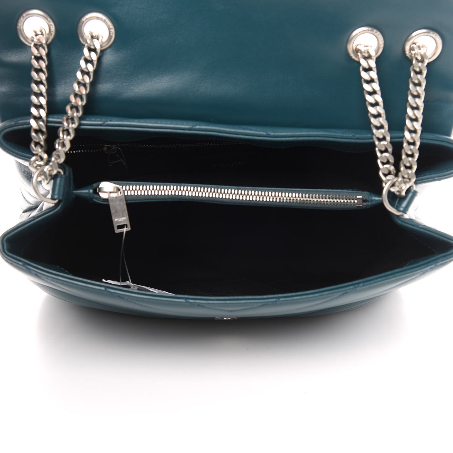 Calfskin Y Quilted Monogram Medium Loulou Chain Satchel Dark Turquoise