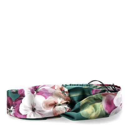 Gucci Silk Blooms Print Duchesse Headband Grass 1 of 5