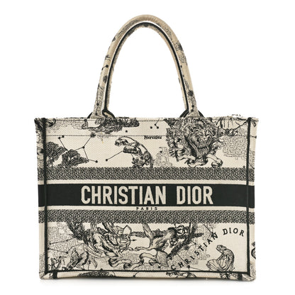 Christian Dior Canvas Embroidered Small Zodiac Toile De Jouy Book Tote Latte 1 of 10