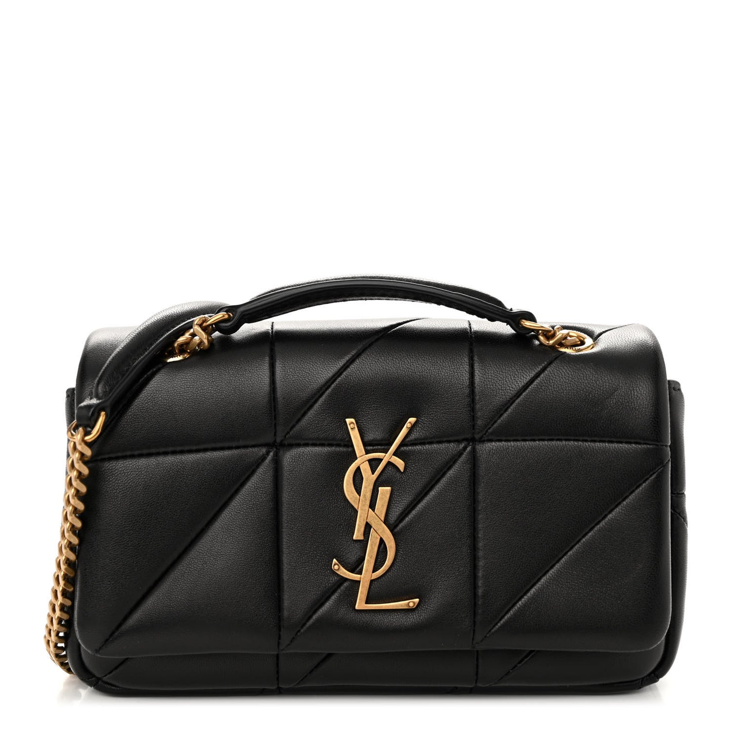 Lambskin Patchwork Monogram Small Jamie Black